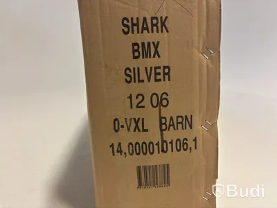 (NEW) Shark BMX bike, 12-inch wheels, 6-inch frame, silver