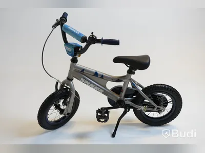 (NEW) Shark BMX bike, 12-inch wheels, 6-inch frame, silver