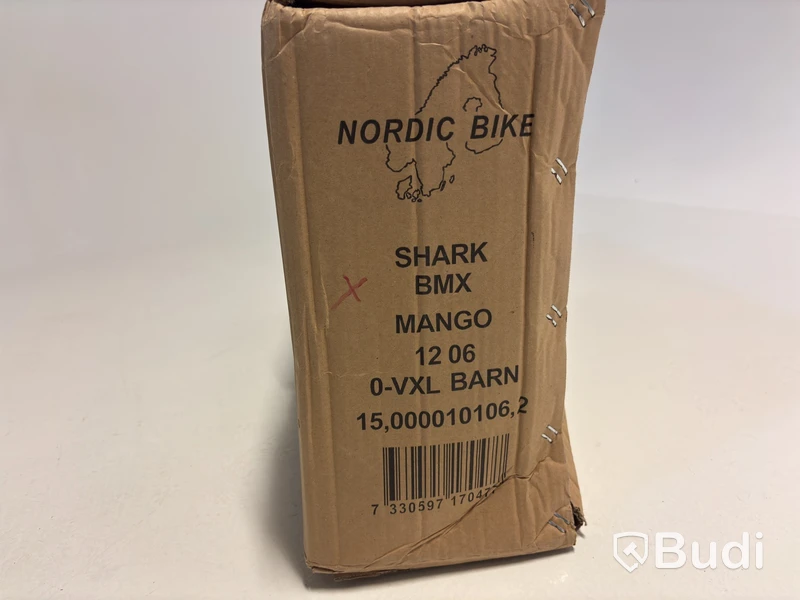 (NEW) Shark BMX bike, 12-inch wheels, 6-inch frame, mango
