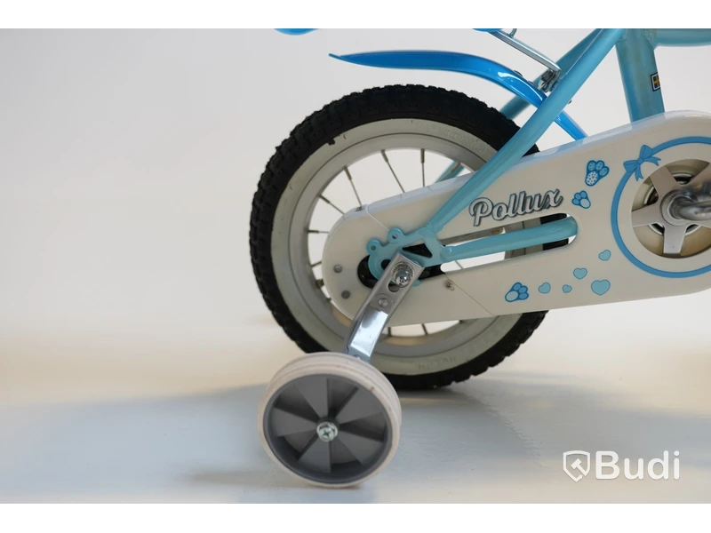 Cykel inkl. stödhjul Pollux, med docksits, hjul 12 tum, ram 6 tum, blå