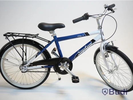 Cykel Svalan, City3, hjul 20 tum, ram 10 tum, vit/blå