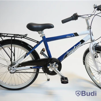 Cykel Svalan, City3, hjul 20 tum, ram 10 tum, vit/blå