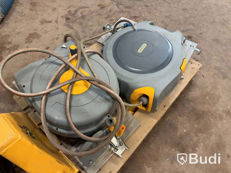 Two Hozelock hose reels