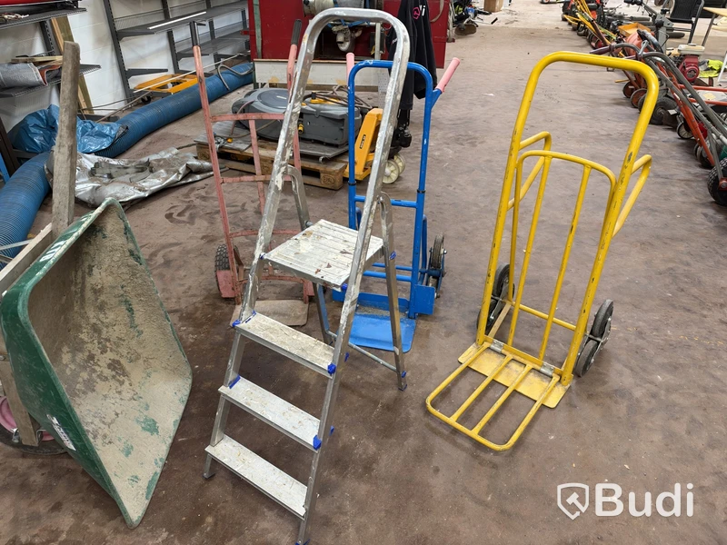 Wheelbarrow, hand trucks & stepladder
