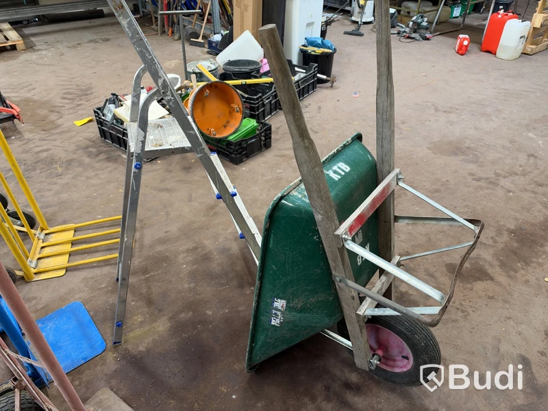 Wheelbarrow, hand trucks & stepladder