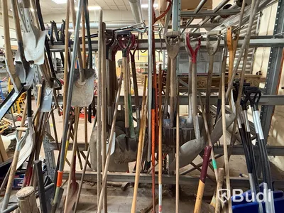 Lot of hand tools, spades and snow shovels