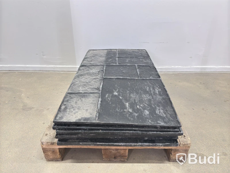 9 concrete stamp matrix mats, black slate, incl. 2 stamps