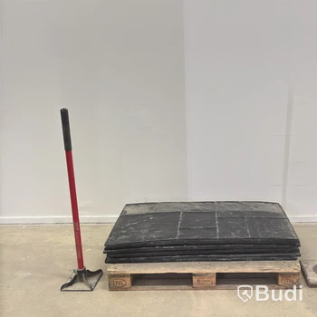 9 st. Gjutform/BetongstämpelMatrismattor, svart skiffer, inkl. 2 st. stampar