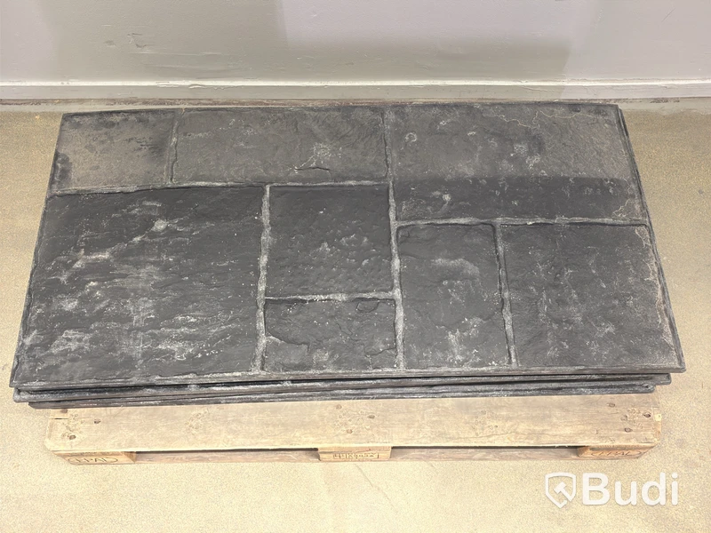9 concrete stamp matrix mats, black slate, incl. 2 stamps