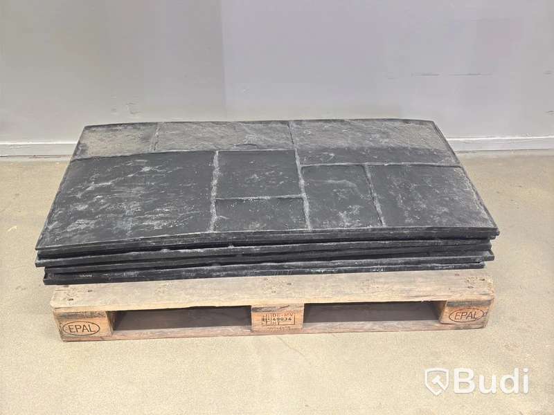 9 concrete stamp matrix mats, black slate, incl. 2 stamps