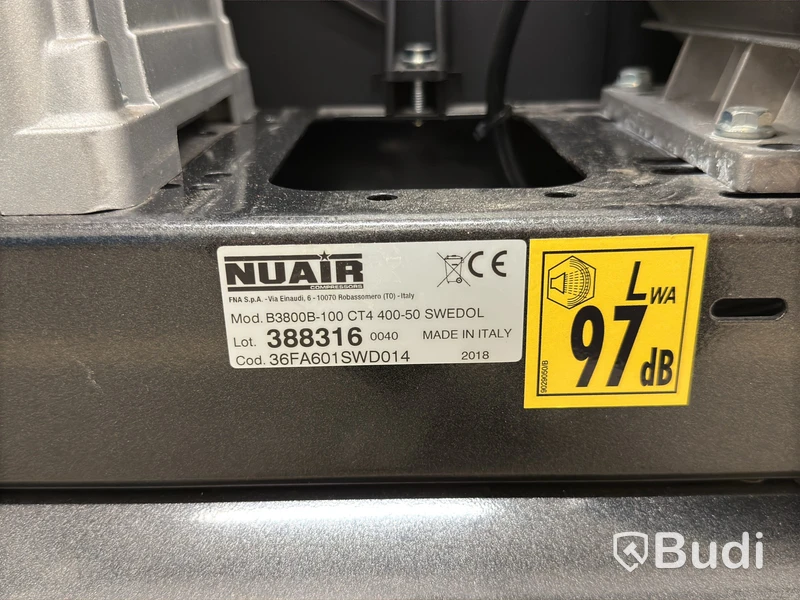 LuftKompressor Nuair, B3800B-100 CT4, 90 l, 3-fas