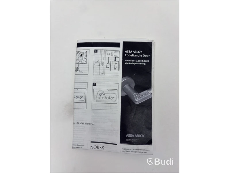 5 st. Dörrhandtag med kodlås Assa abloy, Modell 8810,8811,8812