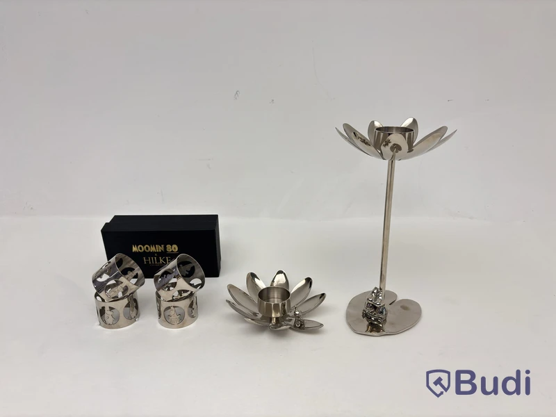 Candlesticks and napkin rings, Hilke Collection x Moomin 80