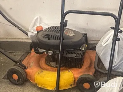Four petrol-powered lawn mowers. Sold as repair items.