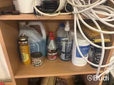 Workshop items, mixed lot of tools, consumables and bicycle accessories,