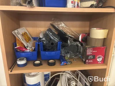 Workshop items, mixed lot of tools, consumables and bicycle accessories,