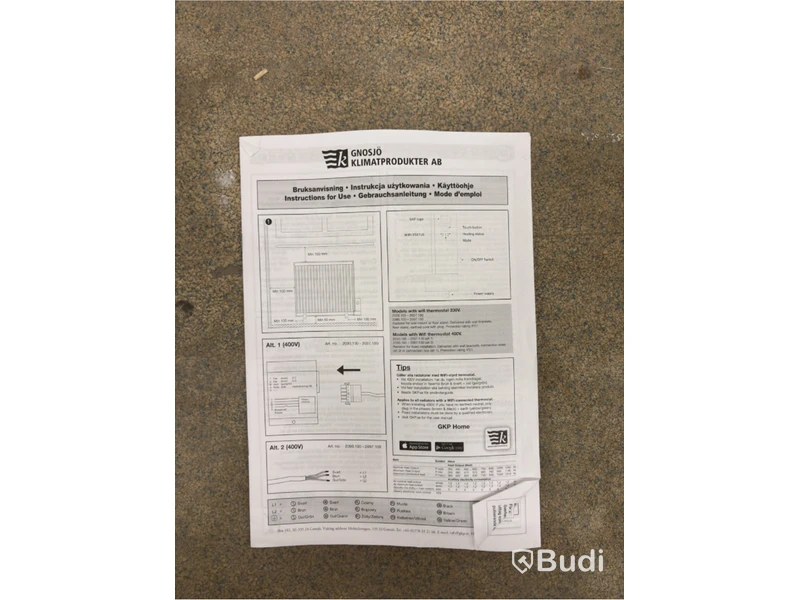 ELEMENT GNOSJÖ KLIMATPRODUKTER WIFI 1240W 400V 50X138CM