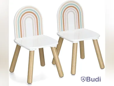 (NEW) Rainbow children's table and chair set, 3 pieces