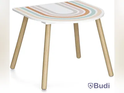 (NEW) Rainbow children's table and chair set, 3 pieces