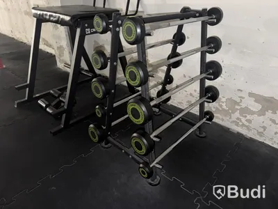Fasta skivstänger Bodytone, 5-25 kg med ställ