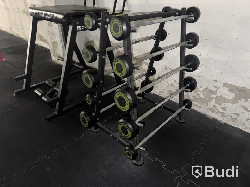 Fasta skivstänger Bodytone, 5-25 kg med ställ