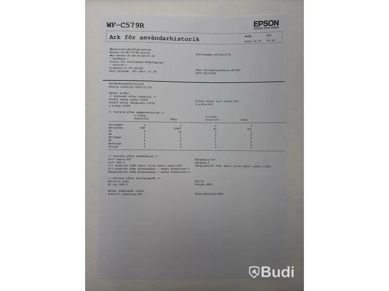 Epson WorkForce Pro WF-C579R multifunction printer, extra paper tray