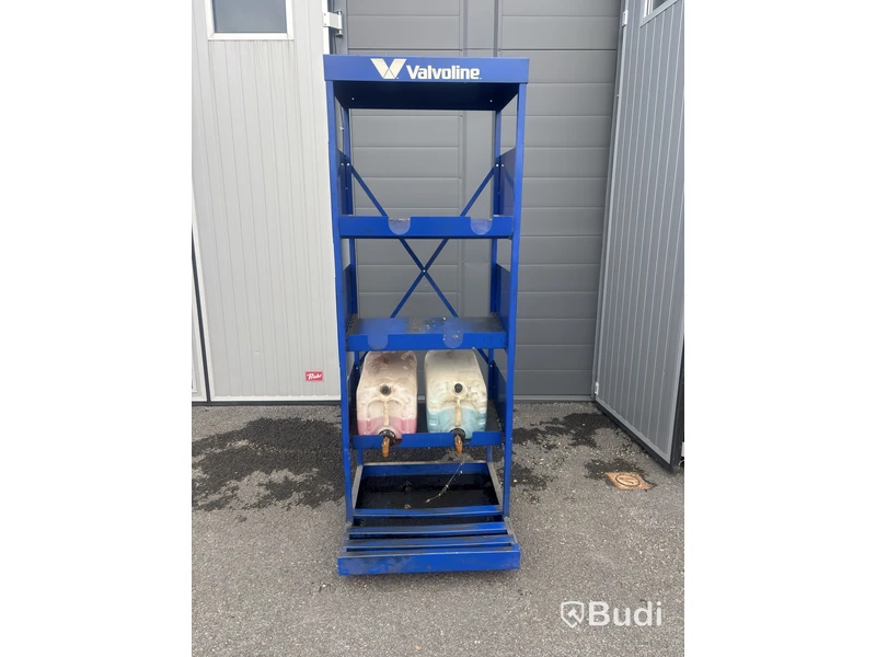Dunkställ Valvoline, två dunkar med tappkranar