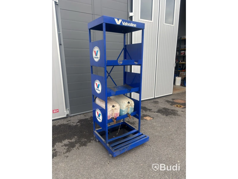 Dunkställ Valvoline, två dunkar med tappkranar