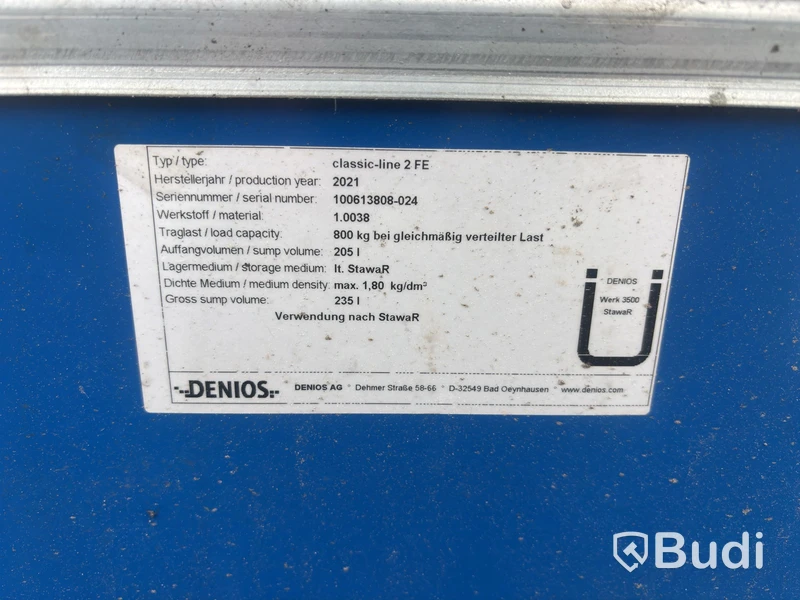 Uppsamlingskar Denios classic-line 2 FE, 205 l