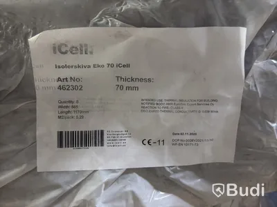 (NEW) ICELL EKO 70 INSULATION BOARD 70X565X1170 MM - 6 PKGS