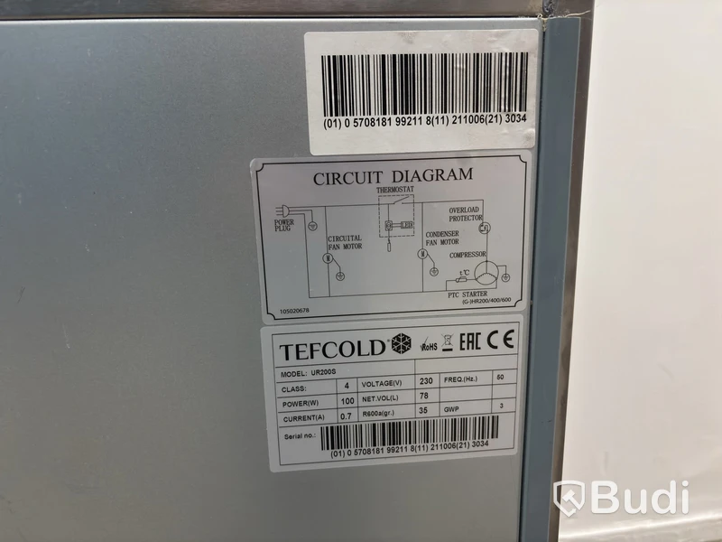 Kylskåp Tefcold UR200S, 78 liter