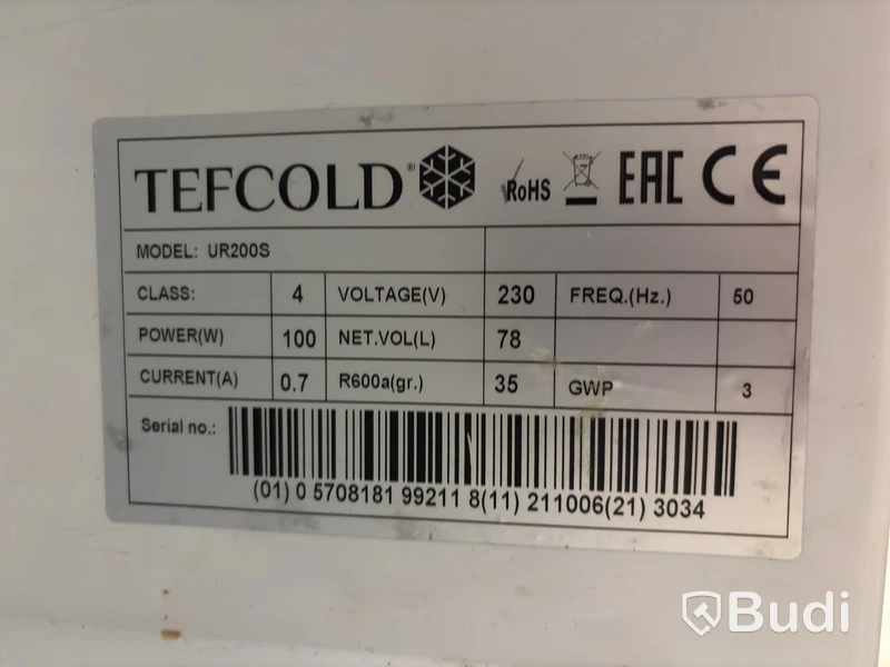 Kylskåp Tefcold UR200S, 78 liter