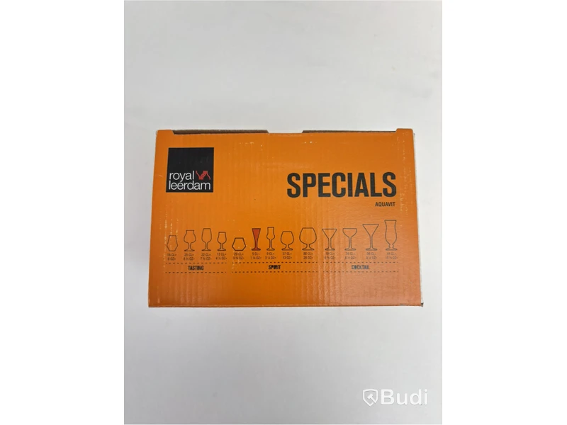 Parti med Snaps glas Royal leerdam, Aquavit Specials 5 cl, 72 st.
