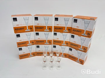 Parti med Snaps glas Royal leerdam, Aquavit Specials 5 cl, 72 st.