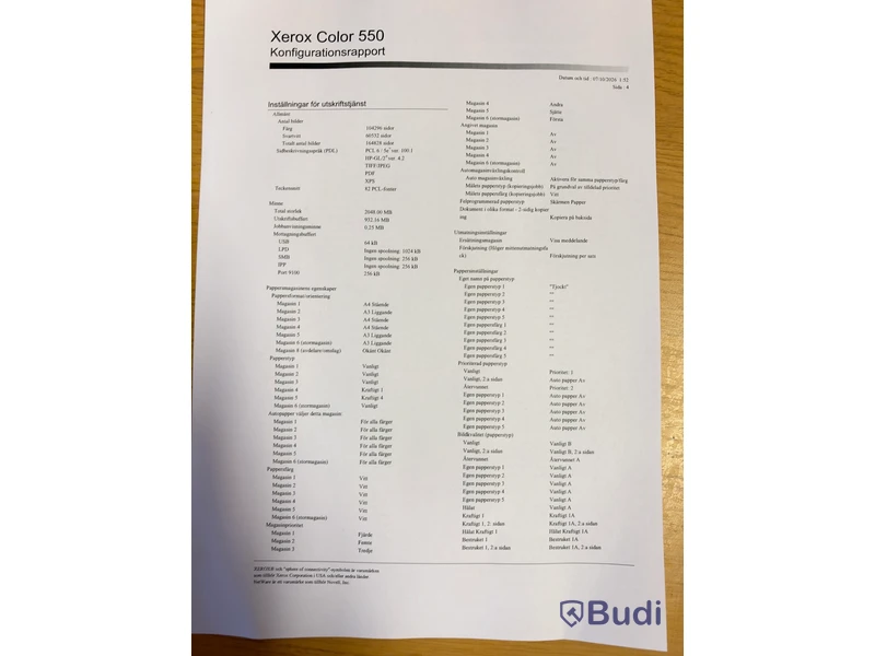 Produktionsskrivare Xerox Colour 550 inkl. RIP