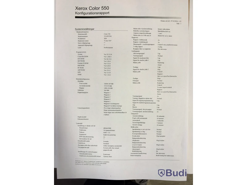 Produktionsskrivare Xerox Colour 550 inkl. RIP