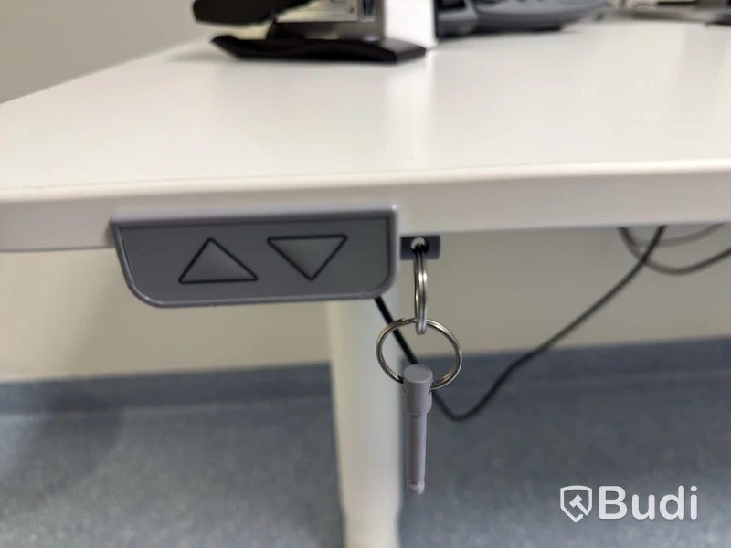 Height-adjustable desk, office chair and drawer unit