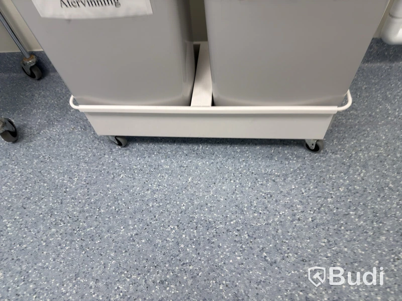 Waste bins, set of 2 with wheeled stand