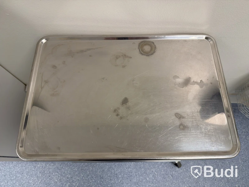 Stainless steel trolley with two shelves
