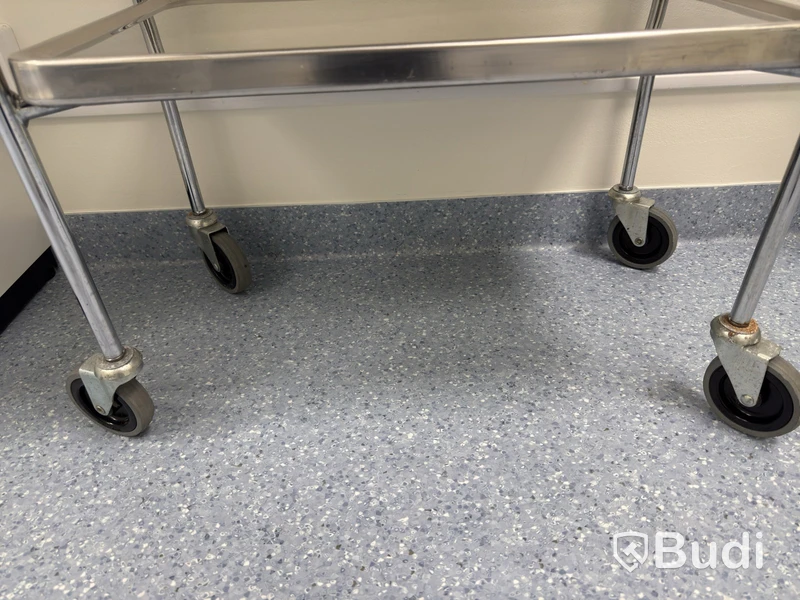 Stainless steel trolley with two shelves