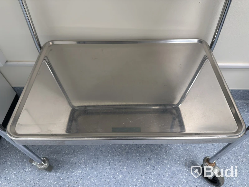 Stainless steel trolley with two shelves