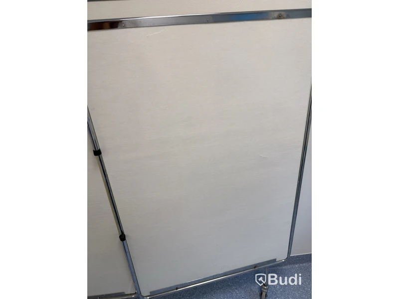 Room divider on casters, three sections