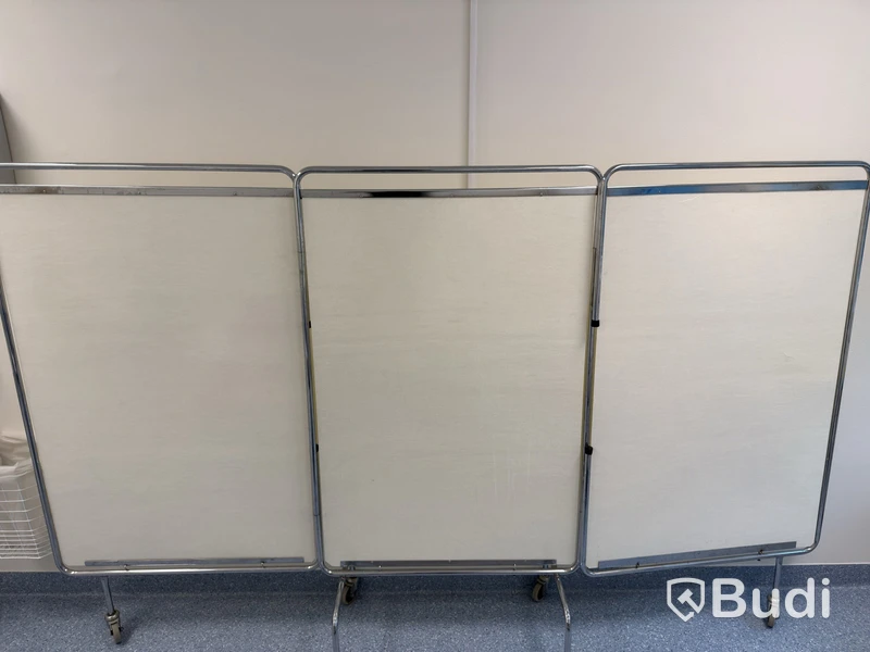 Room divider on casters, three sections