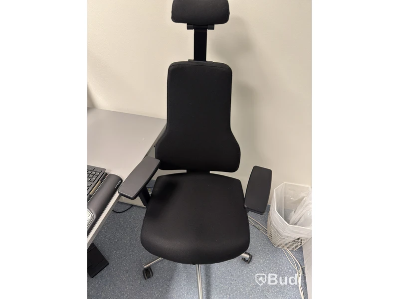 Height-adjustable desk with chair and drawer unit