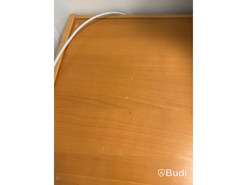 Height-adjustable desk with chair and drawer unit