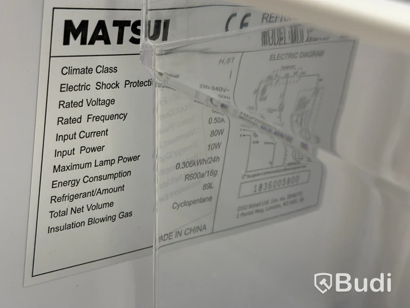 Mini fridge Matsui MUL48W18E, 89 litres