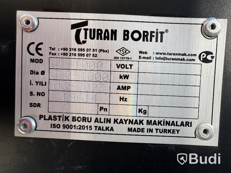 # Butt Fusion / Hot Plate Welder for Plastic Pipes – Turan Borfit AL-1000