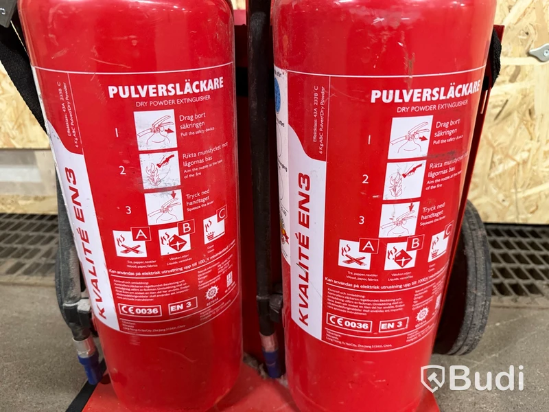 Pulversläckare Kvalité EN3, 2 x 6 kg på vagn