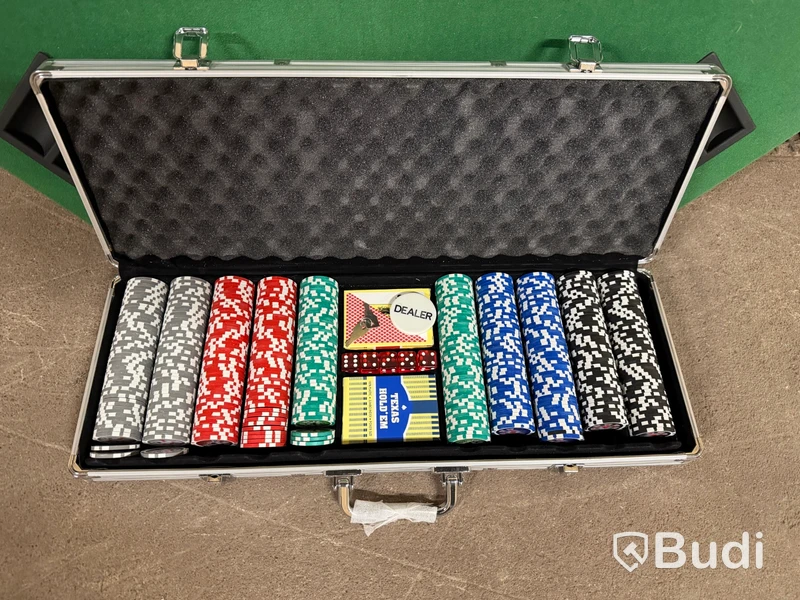 Pokerbordsskiva med pokerset