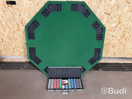 Pokerbordsskiva med pokerset